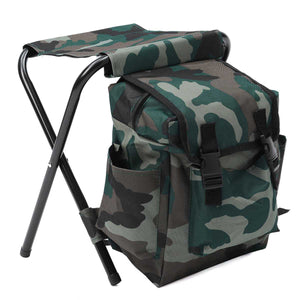 2TRIDENTS Backpack Folding Stool - Shoulders Bag Folding Seat for Camping, Fishing, Tailgating, Hiking, Picnics, and More