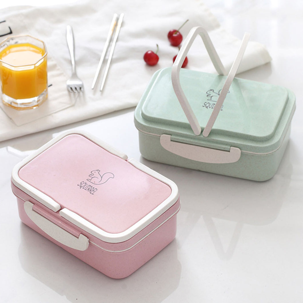 2TRIDENTS Portable Lunch Box Food Storage Container for Student Office Camping Lunch Dinner (Green, 3)
