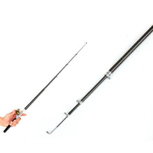 Load image into Gallery viewer, 2TRIDENTS Portable Fish Rod Pen Pocket Telescopic Mini Fishing Pole Pen Shape Folded Fishing Rod with Reel Wheel (Black)