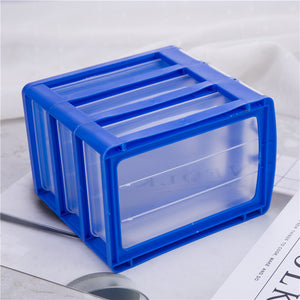 2TRIDENTS Practical Detachable Desktop Jewelry Storage Box Plastic Storage Box Organizer Holder Cabinets for Small Objects (Blue, 3 Layers)