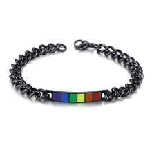 Load image into Gallery viewer, GUNGNEER LGBT Rainbow Pride Ring Stainless Steel Lesbian Gay Bracelet Jewelry Set Gift