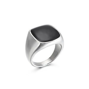 GUNGNEER Black Masonic Magnetic Bracelet Stainless Steel Square Ring For Men Jewelry Set