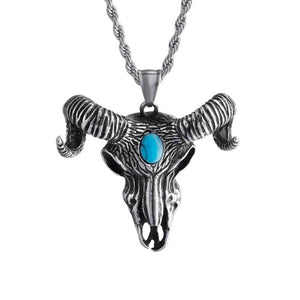 GUNGNEER Satan Goat Skull Necklace Satanic Pendant Occult Jewelry Accessories For Men