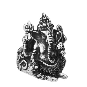 GUNGNEER Ganesha Om Pendant Necklace Indian Elephant Ring Hinduism Jewelry Set For Men Women