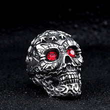 Load image into Gallery viewer, GUNGNEER Punk Gothic Stainless Steel Sugar Skull Ring Halloween Jewelry Accessories Men Women