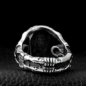 GUNGNEER Punk Gothic Vampire Coffin Ring Stainless Steel Skeleton Skull Jewelry Men Women