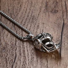 Load image into Gallery viewer, GUNGNEER Punk Mouth Screaming Skull Pendant Necklace Stainless Steel Gothic Jewelry