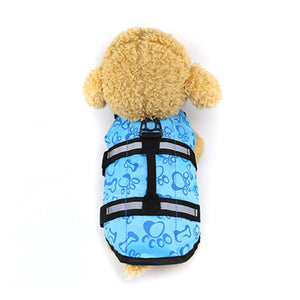 2TRIDENTS Dog Life Vest Swimming Jackets Lifesaver Reflective Coat Adjustable for Surfing Boating (L, Blue)