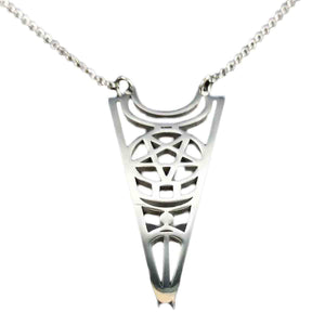 GUNGNEER Stainless Steel Pentagram Necklace Inverted Star Pendant Jewelry For Women