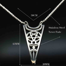 Load image into Gallery viewer, GUNGNEER Stainless Steel Pentagram Necklace Inverted Star Pendant Jewelry For Women
