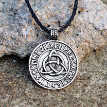 Load image into Gallery viewer, GUNGNEER Celtic Triquetra Knots Viking Runes Trinity Pendant Necklace Stainless Steel Jewelry