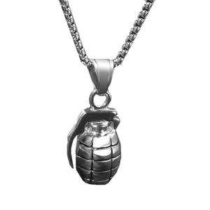 GUNGNEER Grenade Pendant Necklace Stainless Steel United State Army Jeweley For Men Women