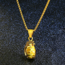 Load image into Gallery viewer, GUNGNEER Grenade Pendant Necklace Stainless Steel United State Army Jeweley For Men Women