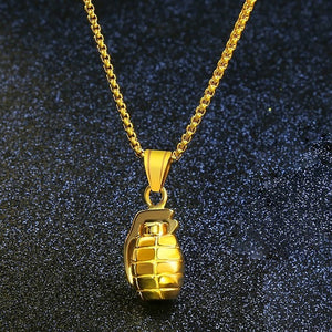 GUNGNEER Grenade Pendant Necklace Stainless Steel United State Army Jeweley For Men Women