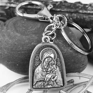 GUNGNEER Rope Chain St Michael Seal Necklace Virgin Mary Faith Keychain Jewelry Accessory Set
