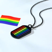Load image into Gallery viewer, GUNGNEER Love Pride Ring Rainbow Stainless Steel LGBT Lesbian Gay Necklace Jewelry Set