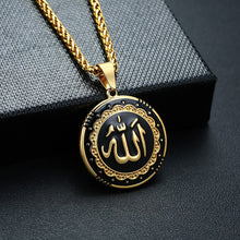 Load image into Gallery viewer, GUNGNEER Stainless Steel Religious Allah Muslim Necklace Islamic Ring Religious Jewelry Set