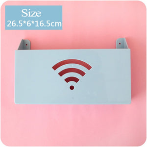 2TRIDENTS Colorful WiFi Router Storage Box Wall Mount Protection Box for Cable Router Multifunction Storage Box (Blue)