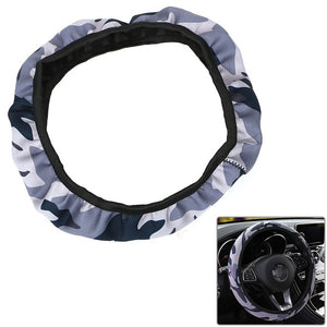 2TRIDENTS Steering Wheel Cover (Blue Camouflage)