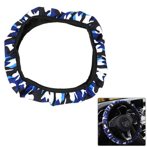 2TRIDENTS Steering Wheel Cover (Blue Camouflage)