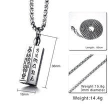 Load image into Gallery viewer, GUNGNEER Stainless Steel Om Six Words Bracelet Buddha Pendant Necklace Jewelry Set For Men