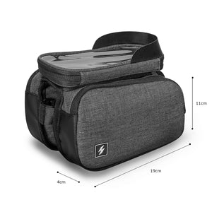 2TRIDENTS Black Double Bike Pannier Bag Minimalist Style Bicycle Bag Excellent Accessory for Outdoor Activities