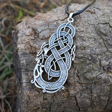 Load image into Gallery viewer, GUNGNEER Irish Celtic Knot Dragon Pendant Necklace Stainless Steel Jewelry Men Women