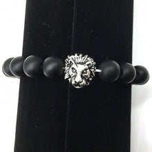 Load image into Gallery viewer, HoliStone Black Shungite Lion Head Bracelet ? Anxiety Stress Relief Yoga Beads Bracelets Chakra Healing Crystal Bracelet for Women and Men