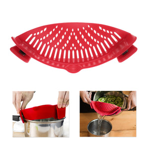 2TRIDENTS 2Pcs Washing Colander Bowl Funnel Rice Pasta Vegetable Washing Collapsible Draining Excess Liquid Kitchen Strainer (Orange Yellow)