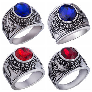 GUNGNEER Navy Airforce Marines Ring United State Seal Military Army Jewelry Gift For Men