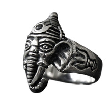 Load image into Gallery viewer, GUNGNEER Om Ganesha Ring Stainless Steel Ohm Indian Strength Jewelry Accessory For Men