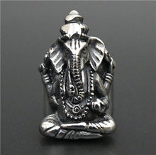 Load image into Gallery viewer, GUNGNEER Stainless Steel Hindu Amulet Yoga Ohm Aum Ring Ganesh Buddha Ring Jewelry Set For Men