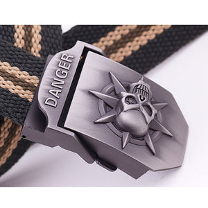 GUNGNEER Canvas Wicca Skull Buckle Strap Belt Gothic Halloween Strength Jewelry Accessories