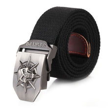 Load image into Gallery viewer, GUNGNEER Canvas Wicca Skull Buckle Strap Belt Gothic Halloween Strength Jewelry Accessories
