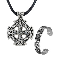 Load image into Gallery viewer, GUNGNEER Celtic Knot Trinity Pendant Necklace Infinity Bracelet Stainless Steel Jewelry Set