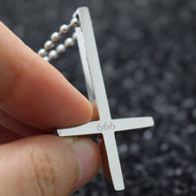 Load image into Gallery viewer, GUNGNEER Stainless Steel Inverted Cross 666 Necklace Satanic Devil Jewelry For Men Women