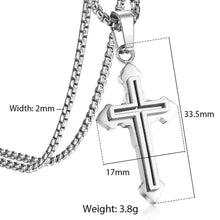 Load image into Gallery viewer, GUNGNEER Double Layer Christian Pendant Necklace Cross Jewelry Accessory Gift For Men Women