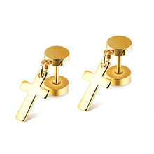 Load image into Gallery viewer, GUNGNEER God Christian Jewelry For Women Men Cross Earrings Stainless Steel Accessory