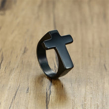 Load image into Gallery viewer, GUNGNEER Stainless Steel Christian Cross Ring God Jewelry Accessory Gift For Men Women