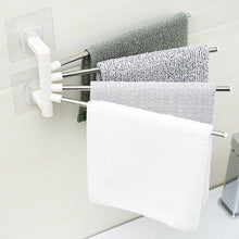 Load image into Gallery viewer, 2TRIDENTS Stainless Steel Rotating Towel Bar with 4 Arm 180 Rotation Bathroom Towel Hanger