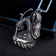 Load image into Gallery viewer, GUNGNEER Gothic Punk Grim Reaper Pendant Necklace Skull Jewelry Accessories Men Women