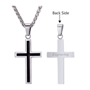 GUNGNEER Stainless Steel Cross Necklace God Jesus Pendant Jewelry Gift For Men Women
