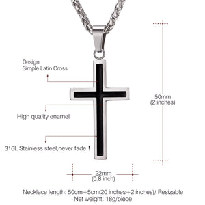 GUNGNEER Stainless Steel Cross Necklace God Jesus Pendant Jewelry Gift For Men Women