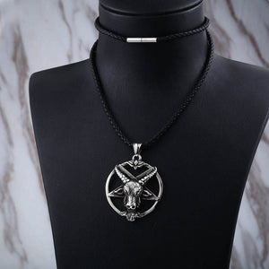 GUNGNEER Stainless Steel Baphomet Necklace Satan Pendant Demon Jewelry For Men Women