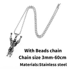 Load image into Gallery viewer, GUNGNEER Workout Strong Man Pendant Necklace Stainless Steel Gym Sport Jewelry Men Women