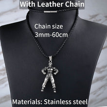Load image into Gallery viewer, GUNGNEER Stainless Steel Workout Muscle Man Pendant Necklace Gym Sport Fitness Jewery Men Women