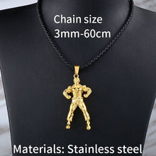 Load image into Gallery viewer, GUNGNEER Stainless Steel Workout Muscle Man Pendant Necklace Gym Sport Fitness Jewery Men Women