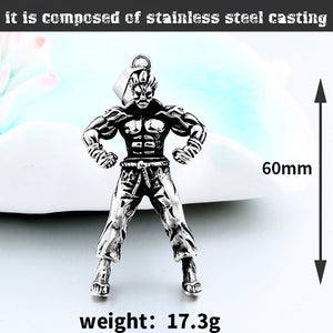 GUNGNEER Stainless Steel Workout Muscle Man Pendant Necklace Gym Sport Fitness Jewery Men Women