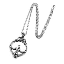 Load image into Gallery viewer, GUNGNEER Stainless Steel Mirror Snake Skull Pendant Necklace Gothic Biker Protection Jewelry