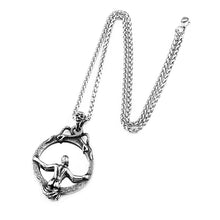 Load image into Gallery viewer, GUNGNEER Stainless Steel Mirror Snake Skull Pendant Necklace Gothic Biker Protection Jewelry
